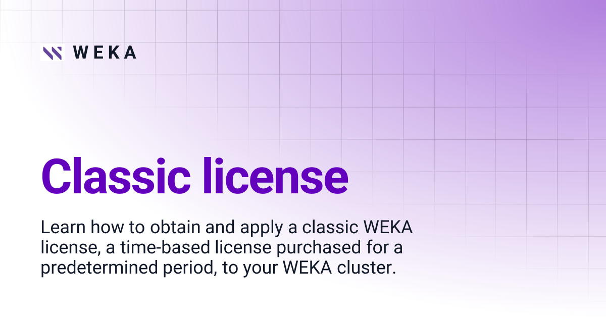Classic license | 4.4 | W E K A