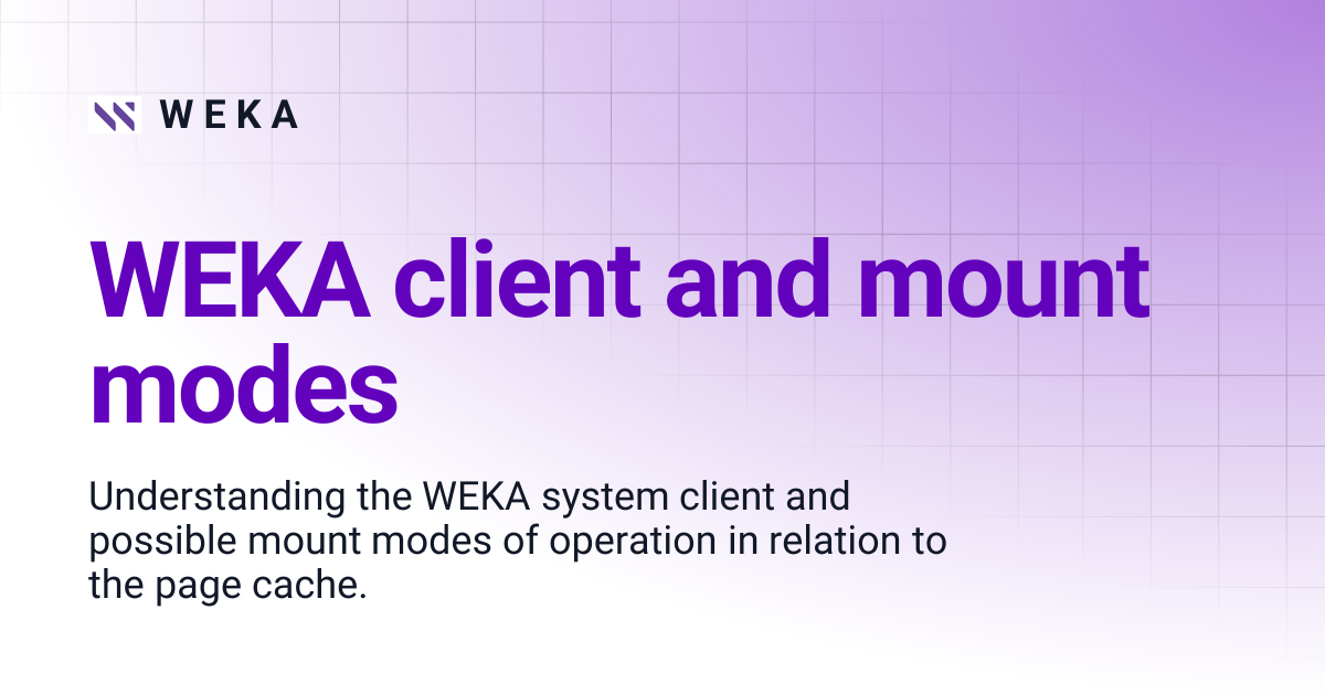 WEKA client and mount modes | 5.0 | W E K A