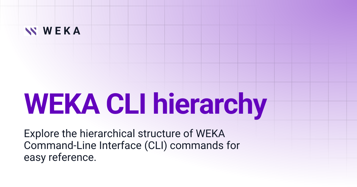 WEKA CLI hierarchy | 5.0 | W E K A