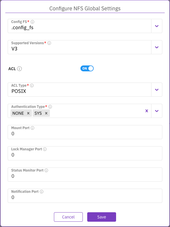 Manage NFS networking using the GUI | W E K A