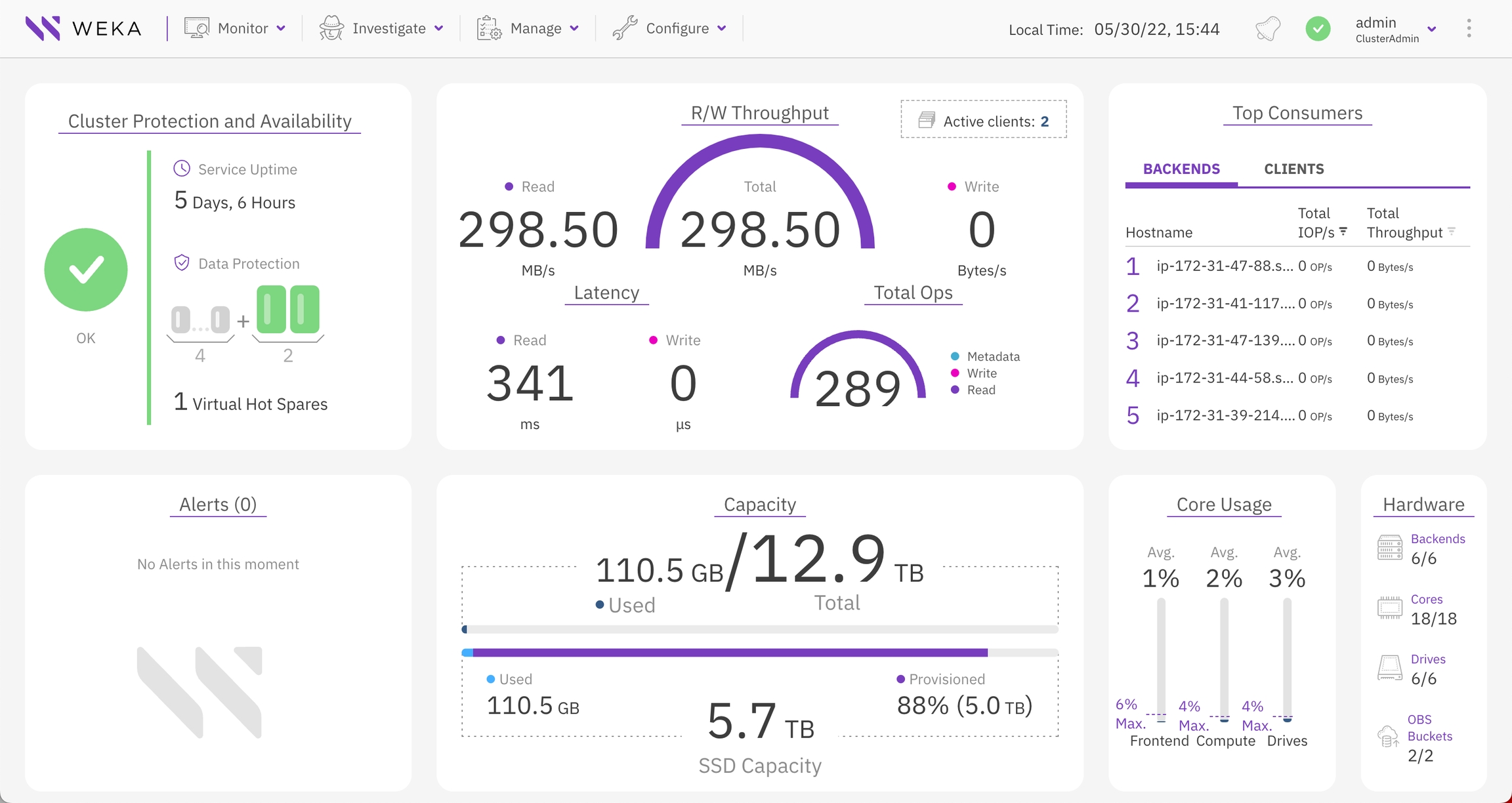 Manage the system using the WEKA GUI | W E K A