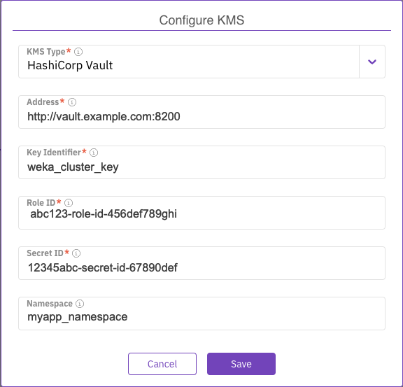 Manage KMS using GUI | W E K A